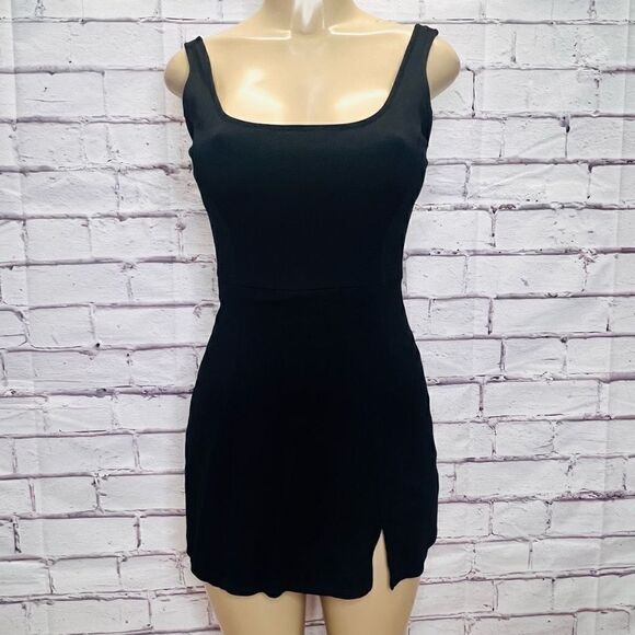 Lulus Womens Black Square Neck Sleeveless A-Line Mini Dress Size Small NWOT - Picture 1 of 7